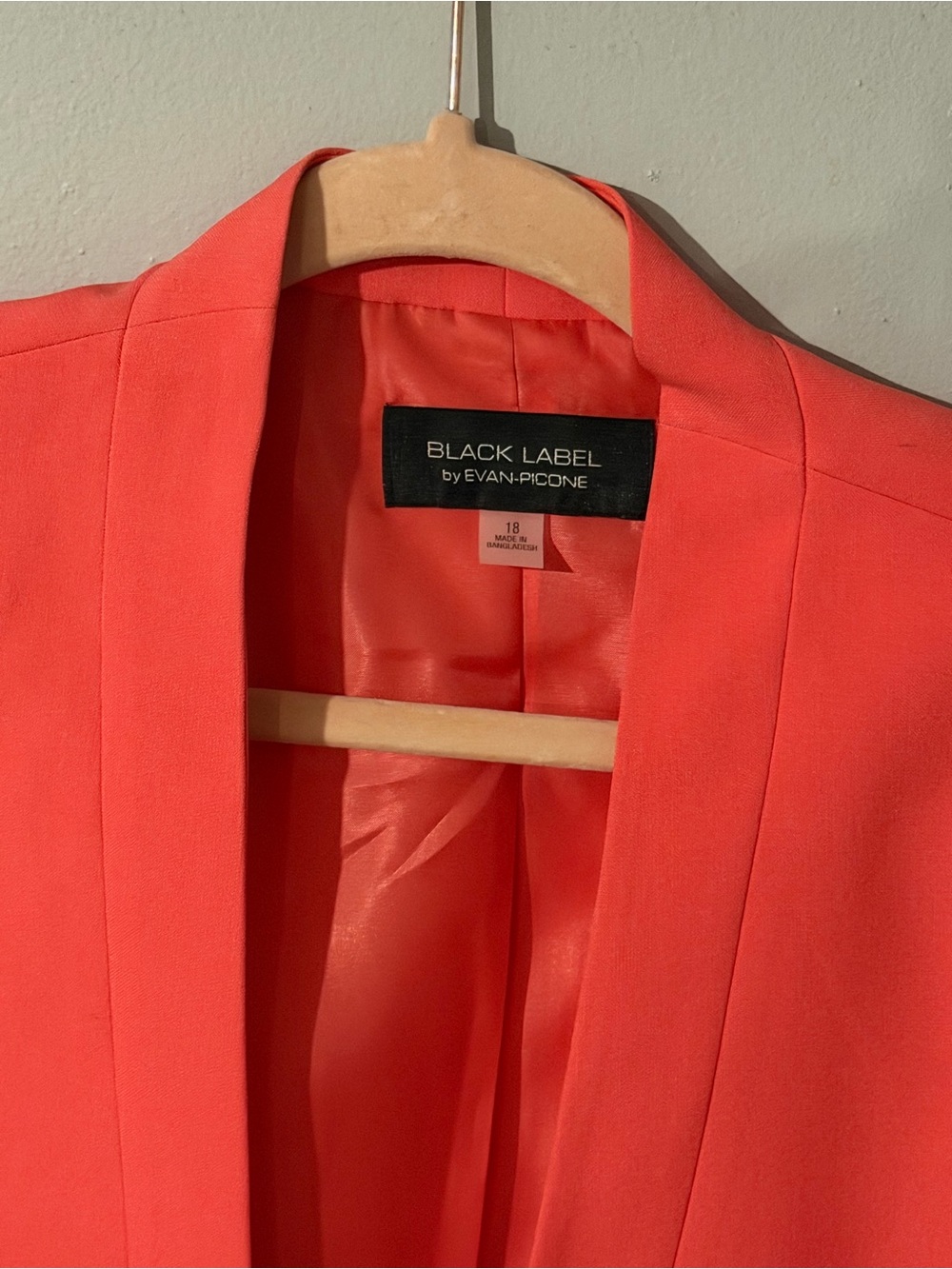 Evan Picone Coral-Red Open-Front Blazer